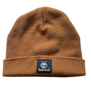 Timberland Unisex Brown Knit Logo Beanie Hat Toque One Size
